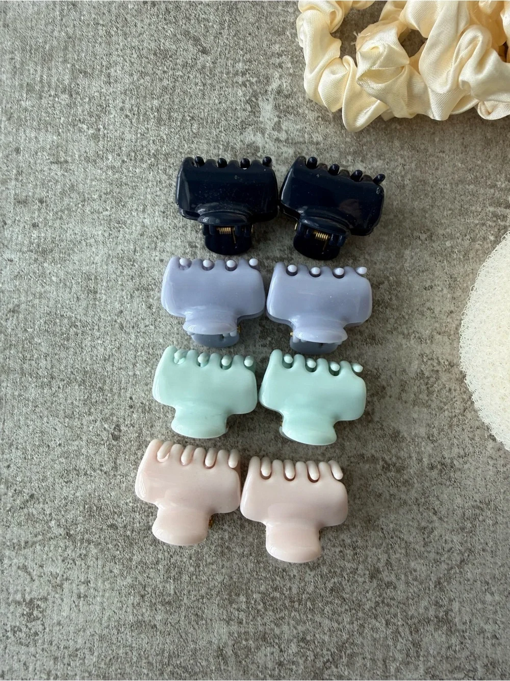 Kids Hair Accessory Set – Peach, Cream, Navy, Lavender, Mint, Pink